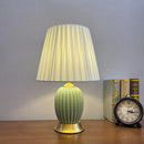 Axyaa Ceramic Table Lamp with Fabric Lampshade for Elegant Home Decor