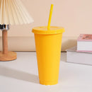 Axyaa 710ml 24oz Reusable Plastic Cold Cup with Lid and Straw