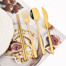 Axyaa Stainless Steel Dinnerware Set 16Pcs - Knife Fork Spoons Cutlery Kitchen Set
