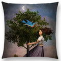 Axyaa Elegant Swan Moon Night Cushion Cover 45*45cm