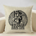 Axyaa Motorcycle Pattern Cushion Cover 45x45cm - Black and White Design