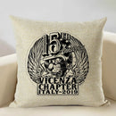 Axyaa Motorcycle Pattern Cushion Cover 45x45cm - Black and White Design