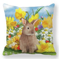 Axyaa Easter Bunny Egg Floral Print Pillowcase