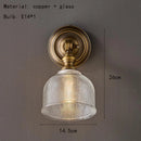 Axyaa Copper Glass Wall Sconce Elegant Bedroom Lighting for Home or Hotel