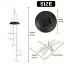 Solar Dragonfly Wind Chimes by Axyaa - Outdoor Solar Powered Lights, Gift for Her