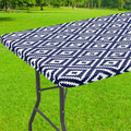 Axyaa Waterproof Flannel-Backed Vinyl Picnic Table Cloth for Indoor and Outdoor Dining