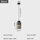 Axyaa Nordic LED Copper Pendant Light Glass Decor Hanging Lamp