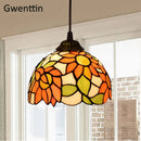 Axyaa Sunflower Tiffany Glass Pendant Light Modern Hanging Lamp for Dining Room Kitchen Decor