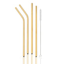 Axyaa Rose Steel Straw Set - Reusable Straws for Drinks & Cocktails