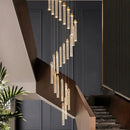 Axyaa Gold Crystal Duplex Chandelier - Rotating, Luxurious Design for Home Staircase