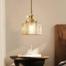 Axyaa Vintage Brass Glass Pendant Lamp for Bedroom and Dining Room