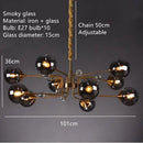 Axyaa Glass Bubble Chandelier: Vintage Industrial Lighting Design for Living, Bedroom, Kitchen Island