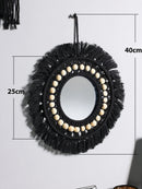 Nordic Boho Macrame Round Wall Mirror by Axyaa - Home Decor Crafts