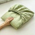 Axyaa Elastic Brushed Polyester Fitted Sheet Set + Pillowcase for Single Double Bed