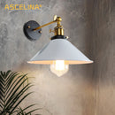 Axyaa Vintage Wall Lamp, Indoor Retro Lighting, Knob Switch, Black&White Cover, E27