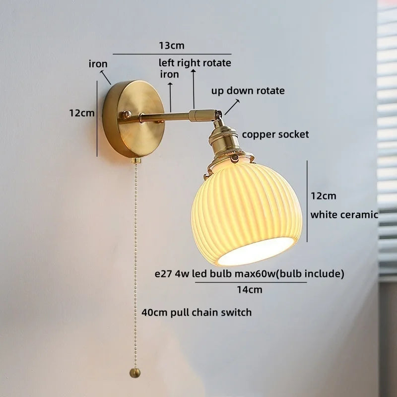 Axyaa White Glass LED Wall Lamps - Modern Nordic Interior, Up Down Rotate Lighting