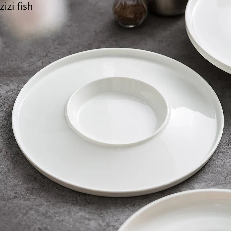 Axya Ceramic Round Dinner Plate Set for Home Kitchen Dining