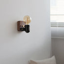 Axyaa Wabi Sabi LED Wall Lamps Black Ceramic Wood Design E27 Bulb Mirror Light