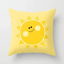 Yellow Giraffe Design Throw Pillow Cover for Home Decor by Axyaa