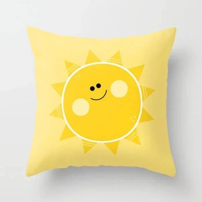 Yellow Giraffe Design Throw Pillow Cover for Home Decor by Axyaa