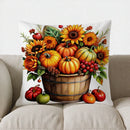 Axyaa Autumn Harvest Fruit & Wheat Pillow Cover for Sofa Bedroom Car