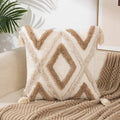 Axyaa Bohemian Tufted Tassel Pillowcase Set