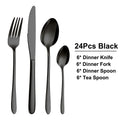 Axyaa Stainless Steel Black Cutlery Set - Elegant Dinnerware for Kitchen