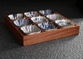 Axyaa Solid Wood Tea & Fruit Tray with Grid Plates