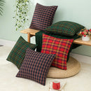 Axyaa Christmas Plaid Cushion Cover for Cheerful Home Decor