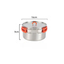 Axyaa Stainless Steel Cookware: Foldable Handle Frying Pan/Soup Pot for Camping & Picnics