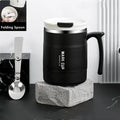 Axyaa Stainless Steel Coffee Mug with Spoon, Lid, and Handle - 500ml