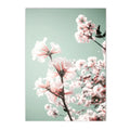 Cherry Blossoms Temple Village Canvas Painting by Axyaa - Wall Art for Living Room Home Decor