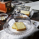 Axya Glass Cake Tray with Cover and Stand Butter Dish Dessert Plate Display Tray