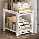 Axyaa Double Layer Kitchen Pull-Out Basket Shelf for Cabinets