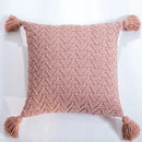 Axyaa Soft Knit Cushion Cover 45x45cm Solid Pillow Case with Tassels
