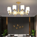 Axyaa Nordic Glass Chandelier with LED Light Fixture for Living Room and Bedroom