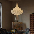 Axyaa Vintage Fabric Hanging Lamp for Hotel Lobby Bedroom Chandelier