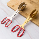Axyaa Gold Food Scissor Tong for Kitchen Utensils & Cooking Clever Clamp