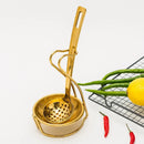 Axya Gold Plated Stainless Steel Soup Ladle for Home and Restaurant