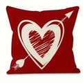 Axyaa Red Love Pattern Pillowcase for Home Sofa Decoration