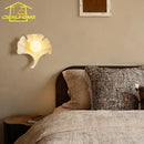Axyaa Ginkgo Biloba Resin Wall Lamp LED: Art Decor for Bedroom, Living Room, Cafe