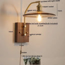 Axyaa Glass Copper LED Wall Lamp with Pull Chain Switch