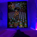Axyaa Black Light Tapestry for UV Reactive Psychedelic Vibe