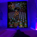 Axyaa Black Light Tapestry for UV Reactive Psychedelic Vibe