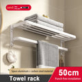 Axyaa Foldable Aluminium Towel Rack, Wall Mounted Bathroom Hardware Set