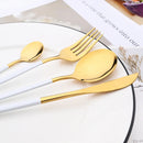 Axyaa White Gold 16-Piece Stainless Steel Cutlery Set