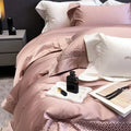 Axyaa Hollow-carved Queen Bedding Set in Lyocell with Cotton Sheets - High End Quality
