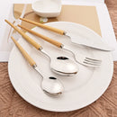Axyaa Stainless Steel Wooden Handle Cutlery Set for Festive Dining