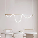 Axyaa Modern Line Pendant Chandelier LED Hanging Light for Dining Room and Ceiling