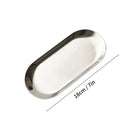 Axyaa Stainless Steel Oval Serving Tray Snack Dish Sushi Plate